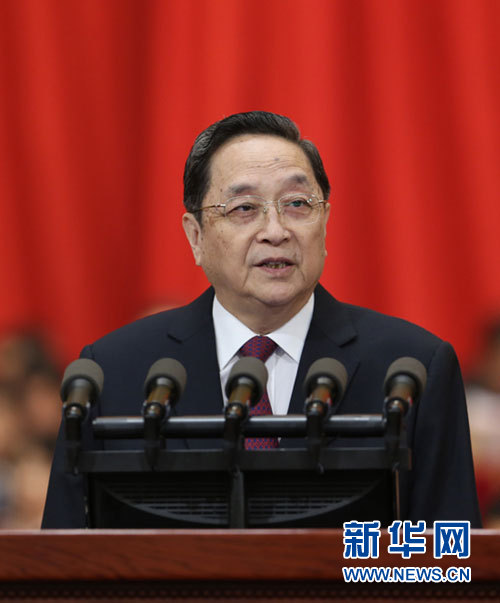 　　3月3日，中国人民政治协商会议第十二届全国委员会第二次会议在北京人民大会堂开幕。这是俞正声代表政协第十二届全国委员会常务委员会做工作报告。新华社记者 庞兴雷 摄